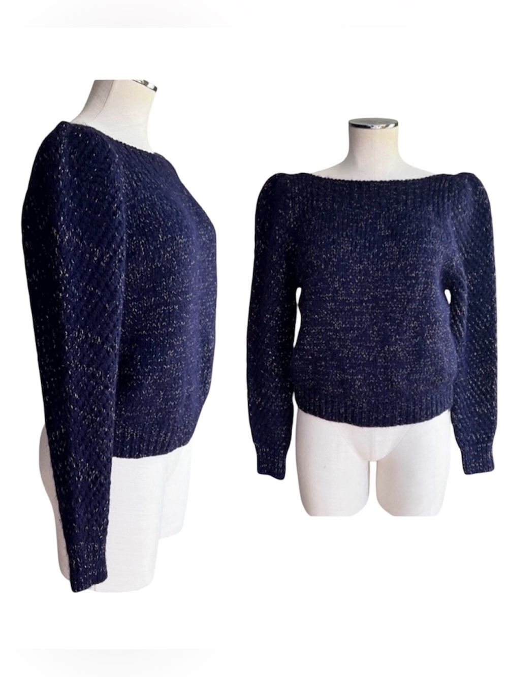 LOVESHACKFANCY Rosie Sweater Sz S Baby Alpaca Chunky Knit Puff Sleeves Crop Soft